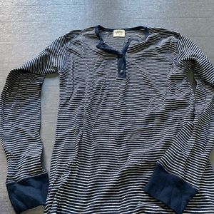Schott NYC Thermal Henley K502 Blue Cotton NWOT